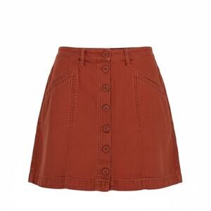 Marine Layer Button Front Mini Skirt Terracotta Orange Flap Pockets Size 2